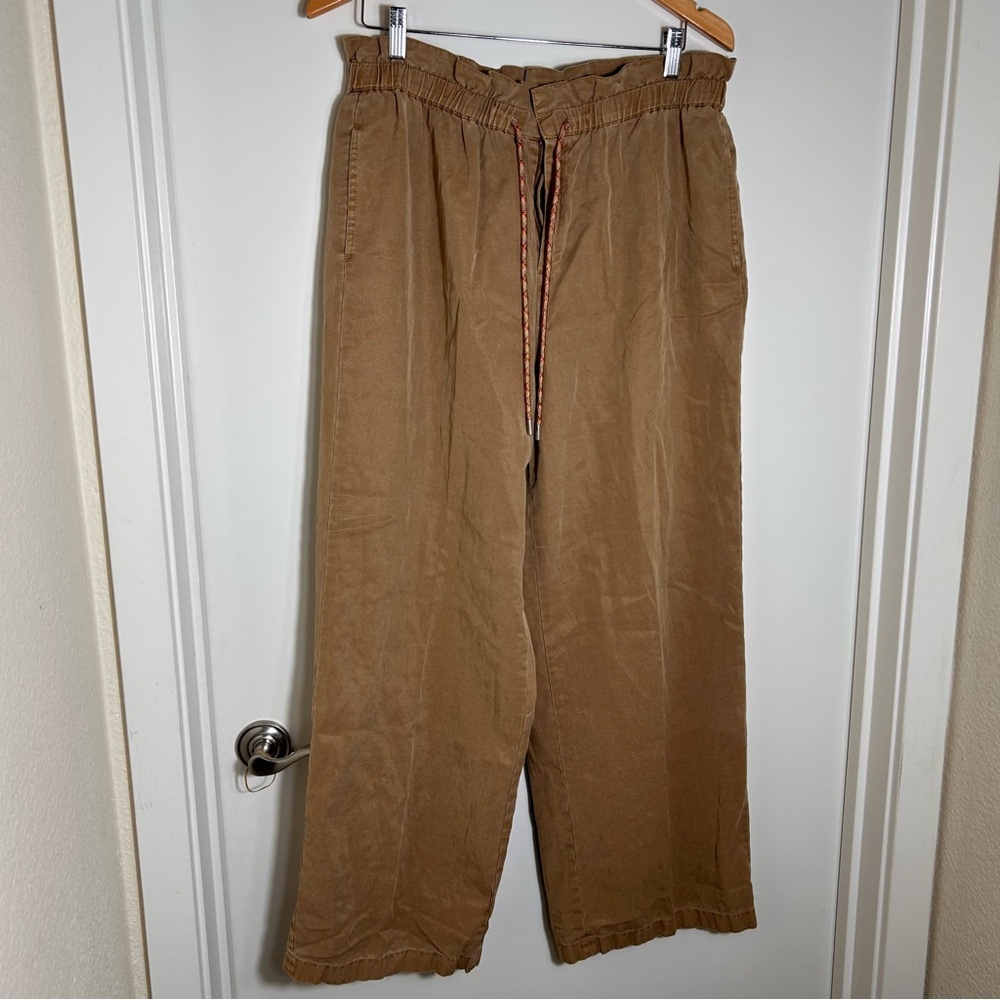 $350 Alice+Olivia Henry Paperbag Pant and Tie brown wide leg high rise size 14: - Picture 5 of 13